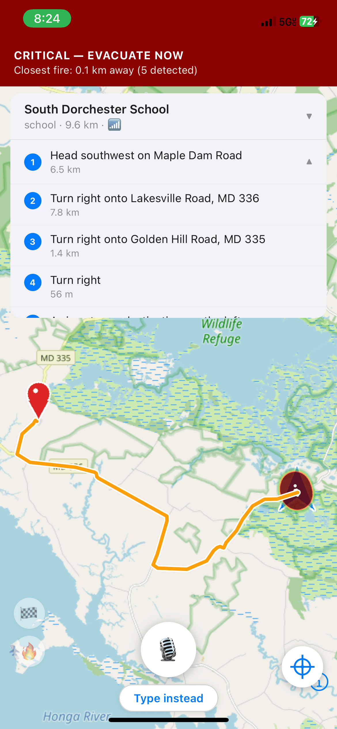 Fireproof evacuation assistant screenshot